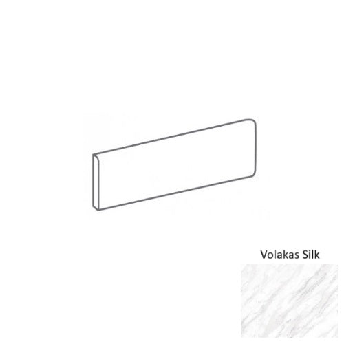 Marbles Volakas Silk Porcelain Floor & Wall Trim - 3" x 12" Bullnose