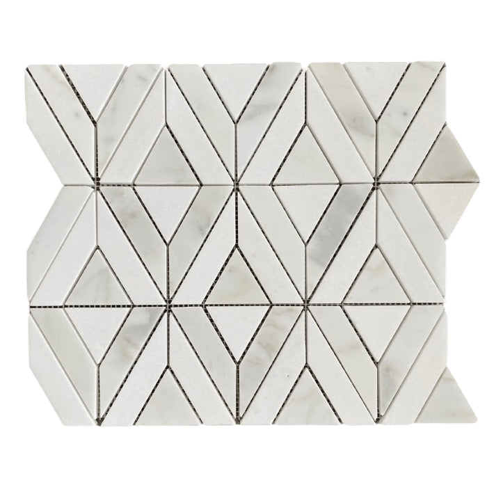 Calacatta Gold & Thasos White Polished Marble Mosaic - Marquee