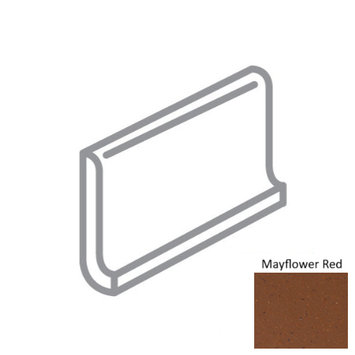 Metropolitan Mayflower Red Ceramic Wall Trim - 6" x 6" Round Top Cove Base