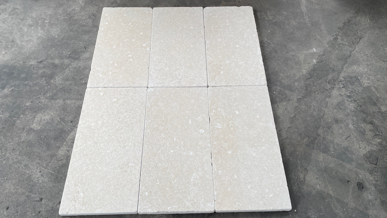 Mediterranean Ivory Honed Limestone Paver - 12" x 24"