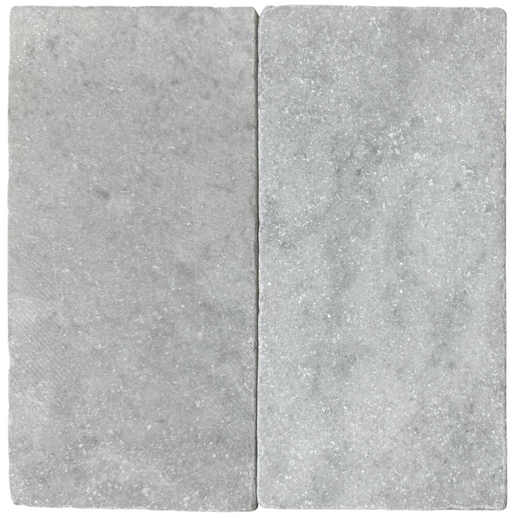 Full Tile Sample - Milas White Marble Tile - 6" x 12" x 3/8" Tumbled