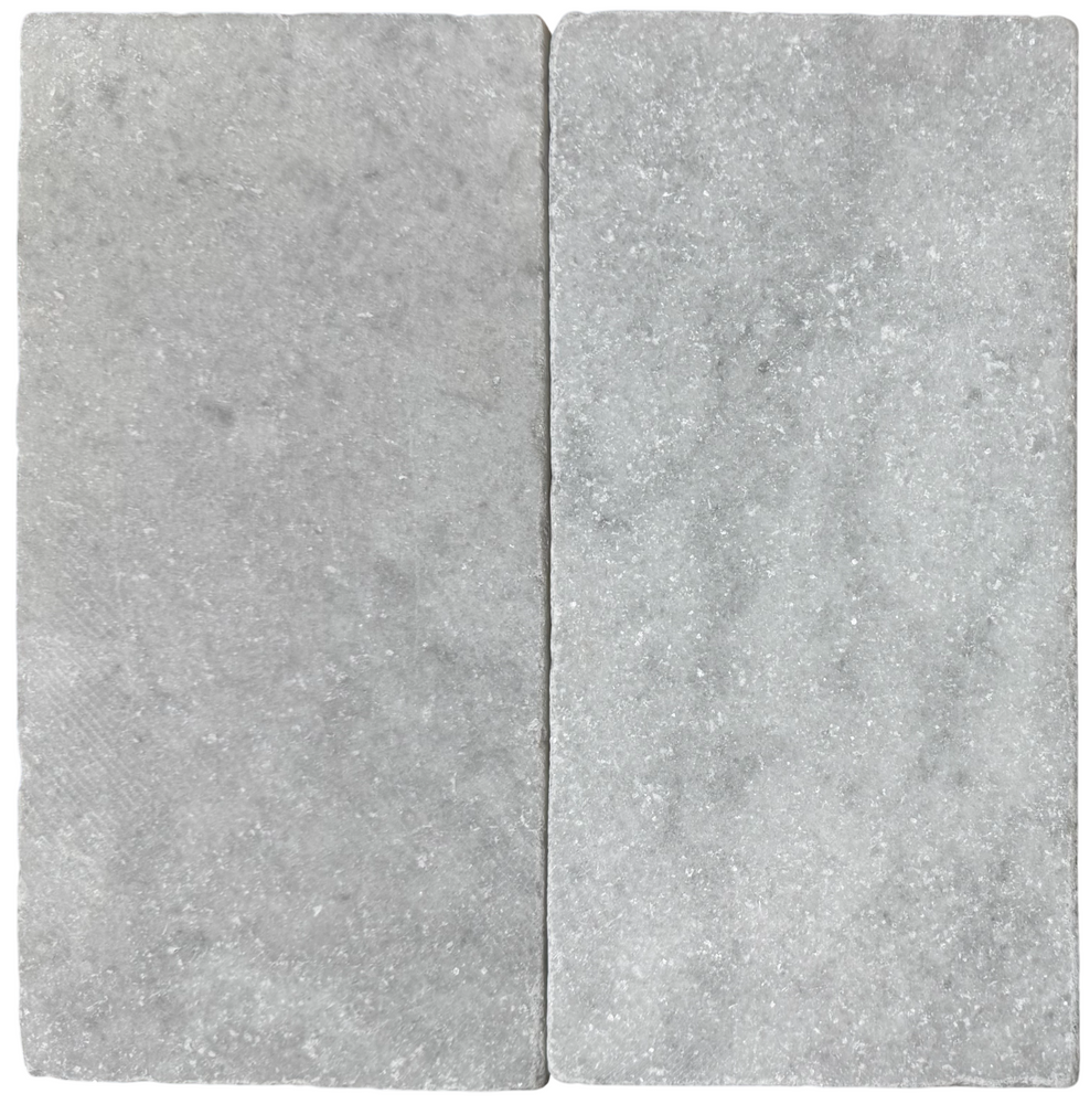 Full Tile Sample - Milas White Marble Tile - 12" x 12" x 3/8" Tumbled