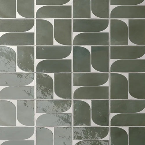 Beatnik Porcelain Tracce Deco Tile Glossy & Matte 2
