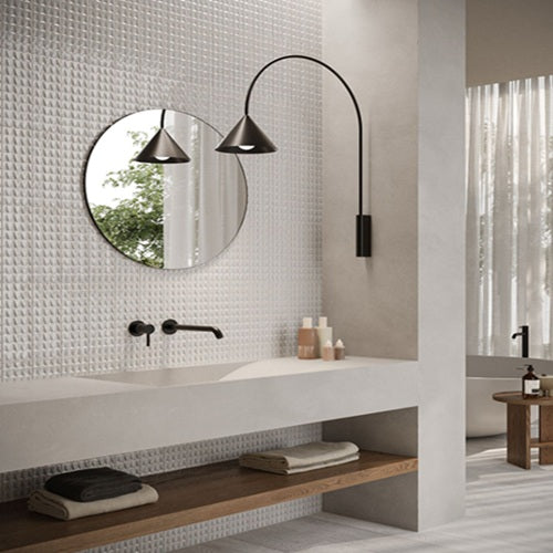 Bermuda Ceramic White Tile Crackled 3