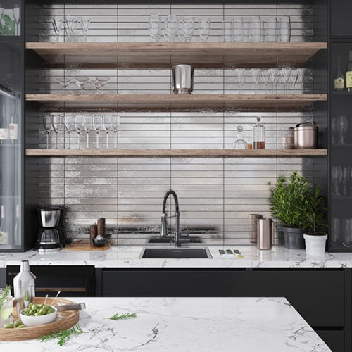 Bungalow Ceramic Platinum Tile Glossy 2