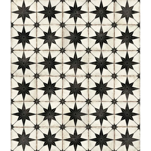 Celestial Porcelain Black Compass Tile Matte 2