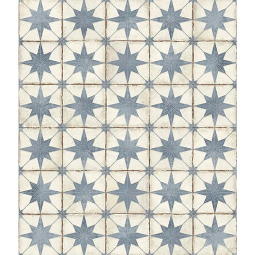 Celestial Porcelain Blue Compass Tile Matte 2