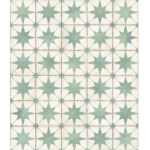 Celestial Porcelain Turquoise Compass Tile Matte 2