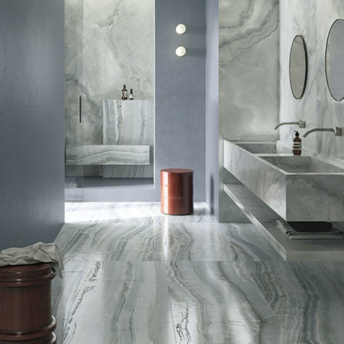 Imperial Azul Veined Porcelain Tile - Honed