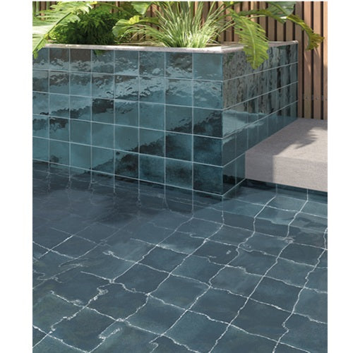 Splash Porcelain Blue Tile Glossy 3