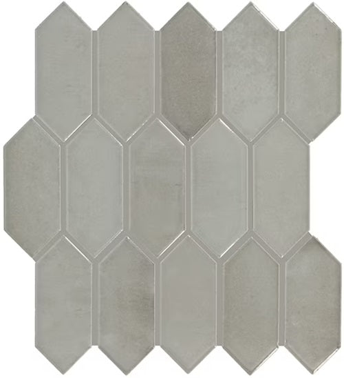 Daltile Miramo MR45 Oyster Microban Glossy Ceramic Mosaic — Stone
