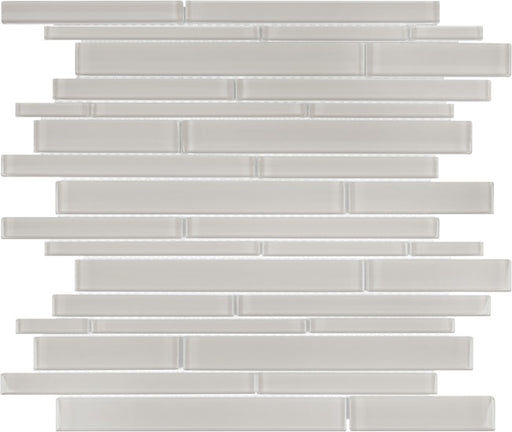 Full Sheet Sample - Aquatica Element Mist Random Linear Glass Mosaic - 11.75" x 11.75" Glossy