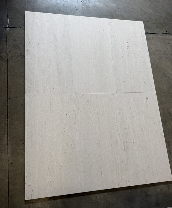 Mocha Cream Brushed Limestone Tile - 24" x 48"