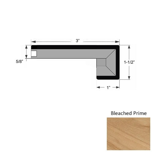 True Teak Wood Bleached Prime Square Stair Nose Urethane 1