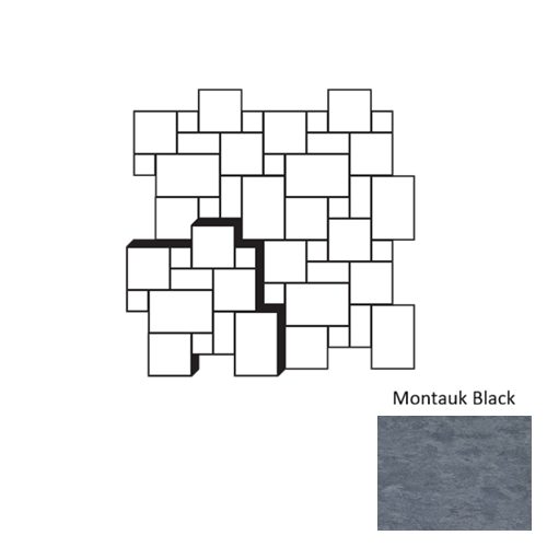 Montauk Black 24 Inch Slate Chiseled Agra Fort Random Ashlar Pattern