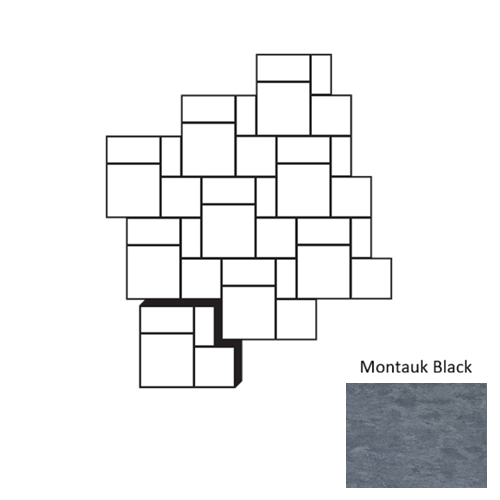 Montauk Black 16 Inch Slate Brushed Madara Random Ashlar Pattern