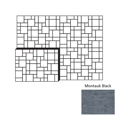 Montauk Black 24 Inch Slate Brushed Sabratha Block Ashlar Pattern