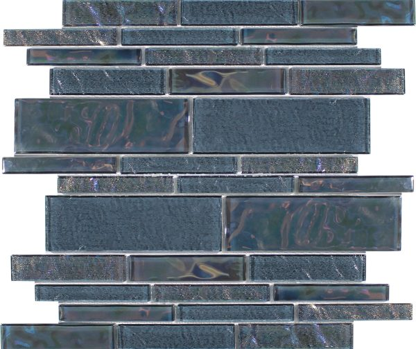 Full Sheet Sample - Aquatica Treasure Moonstone Random Linear Glass Mo ...
