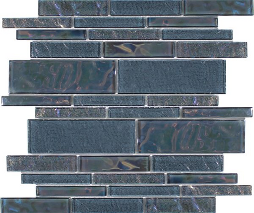 Aquatica Treasure Moonstone Glass Mosaic - Random Linear