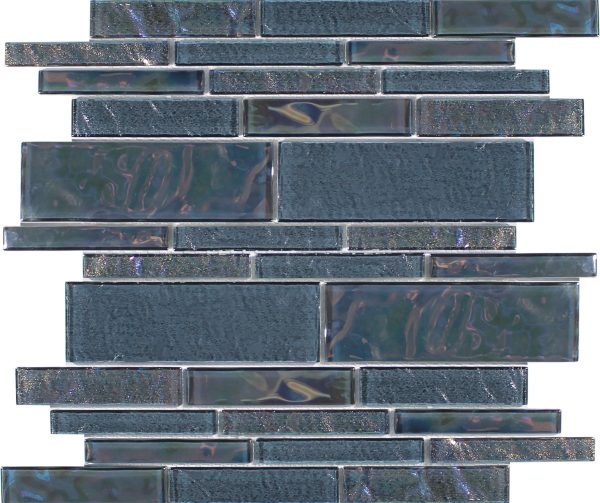 Aquatica Treasure Moonstone Glass Mosaic - Random Linear