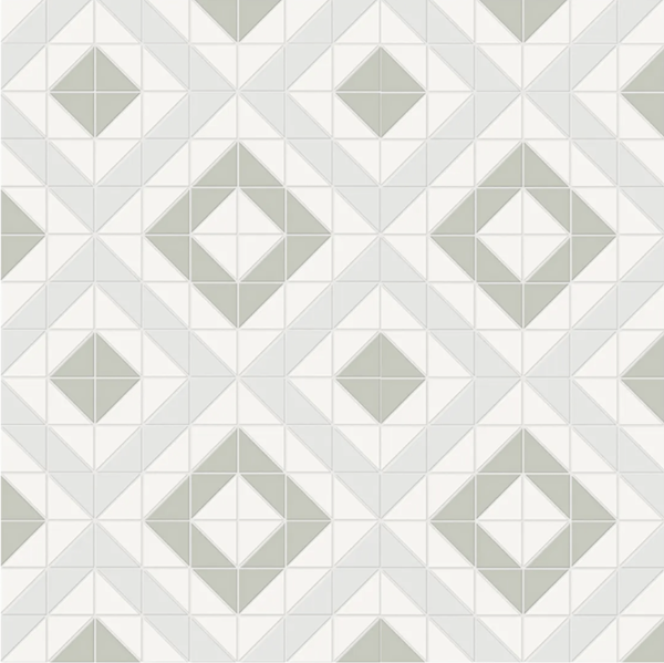 Full Sheet Sample - Soho Morning Blend Cubic Pattern Porcelain Mosaic - 10" x 10" Matte