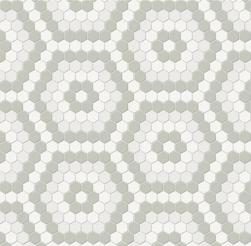 Full Sheet Sample - Soho Morning Blend Hexagon Porcelain Mosaic - 8.25" x 14.50" x 6 MM Matte