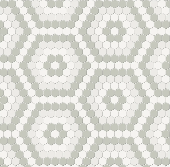 Full Sheet Sample - Soho Morning Blend Hexagon Porcelain Mosaic - 8.25" x 14.50" Matte