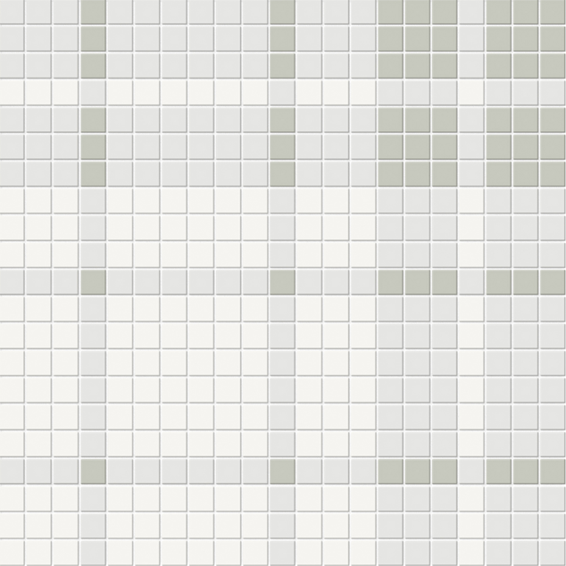 Full Sheet Sample - Soho Morning Blend Plaid Pattern Porcelain Mosaic - 13.25" x 13.25" Matte