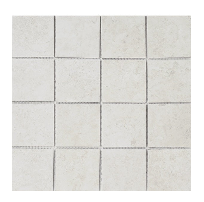 Full Sheet Sample - Gallery Tuscan Bianco Porcelain Mosaic - 3" x 3" Matte