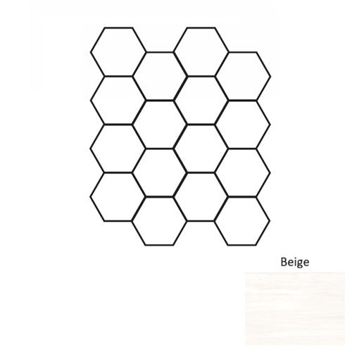 Full Sheet Sample - Dolomina Beige 3" Hexagon Porcelain Mosaic - 10.25" x 11.75" x 8.3 MM Matte