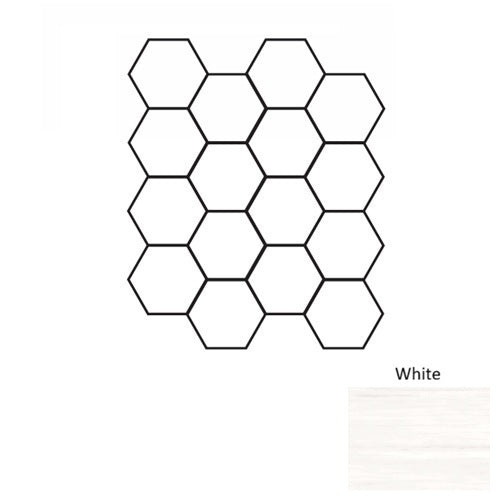 Full Sheet Sample - Dolomina White 3" Hexagon Porcelain Mosaic - 10.25" x 11.75" x 8.3 MM Matte