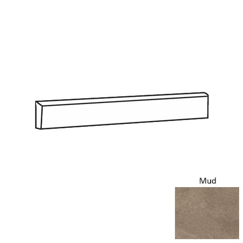 +One Mud Porcelain Floor & Wall Trim - 3" x 24" Bullnose