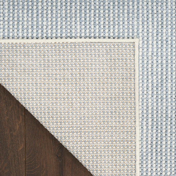 Natural Texture Ivory Blue Polyester IVBLU