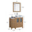 CVC Natural Oak Solid Wood with Basin Engineered Marble Top and Mirror CVC24 Bathroom Cabinet - 84" x 18.5" x 36"