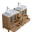 CVC Natural Oak Solid Wood with Basin Engineered Marble Top and Mirror CVC24 Bathroom Cabinet - 72" x 18.5" x 36"
