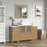 CVC Solid Wood Natural Oak Bathroom Cabinet Natural Oak