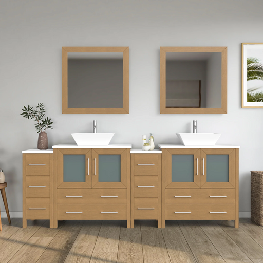 CVC Solid Wood Natural Oak Bathroom Cabinet Natural Oak