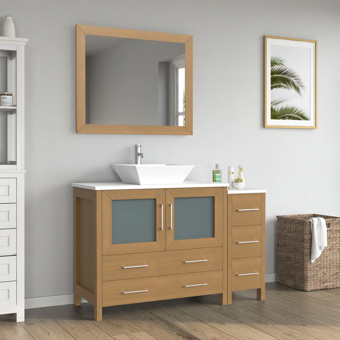 CVC Solid Wood Natural Oak Bathroom Cabinet Natural Oak