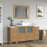 CVC Solid Wood Natural Oak Bathroom Cabinet Natural Oak