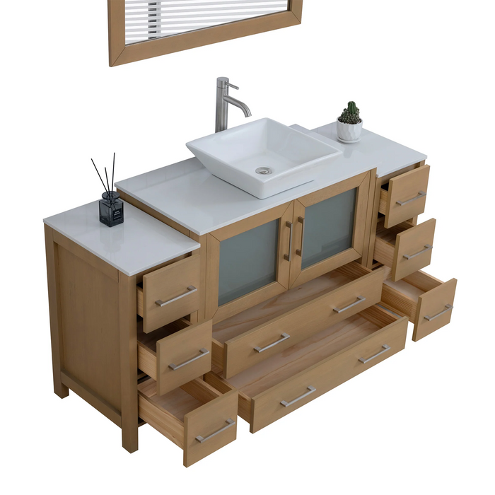 CVC Solid Wood Natural Oak Bathroom Cabinet Natural Oak