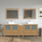 CVC Natural Oak Solid Wood with White Engineered Marble Top and Mirror CVC36 Bathroom Cabinet - 84" x 18.5" x 36"
