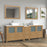 CVC Natural Oak Solid Wood with White Engineered Marble Top and Mirror CVC36 Bathroom Cabinet - 84" x 18.5" x 36"