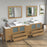 CVC Natural Oak Solid Wood with White Engineered Marble Top and Mirror CVC36 Bathroom Cabinet - 96" x 18.5" x 36"