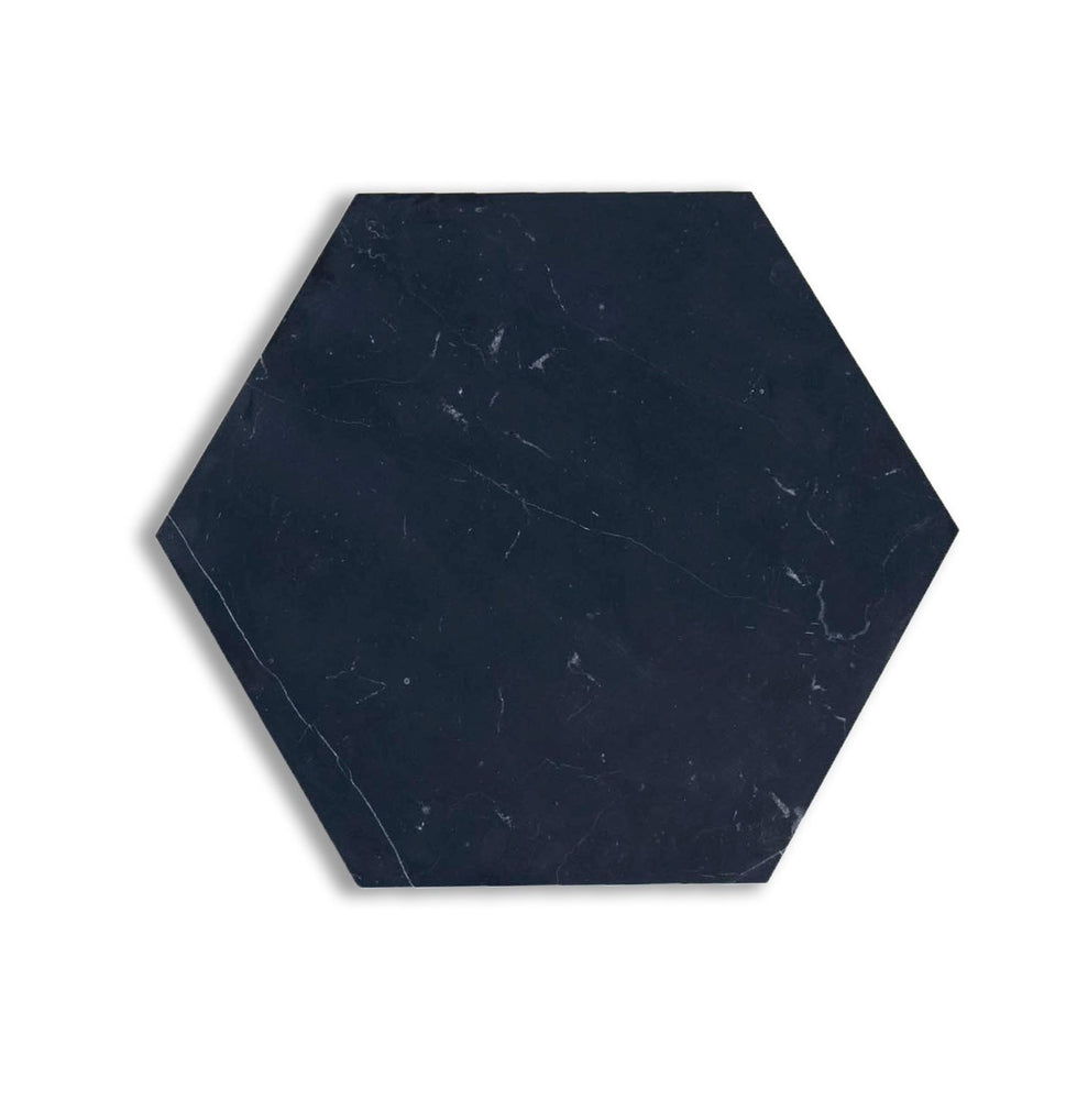 Nero Marquina Hexagon Marble Tile - Honed