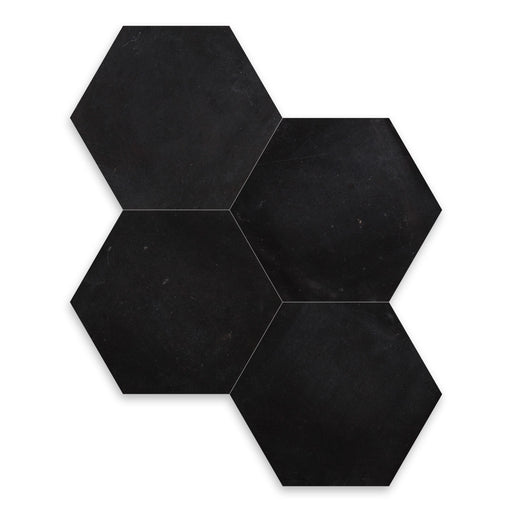 Nero Marquina Hexagon Polished Marble Tile - 6" Hexagon