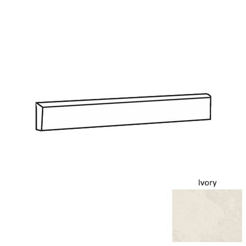 NetZero Ivory Porcelain Floor & Wall Trim - 3" x 24" Bullnose