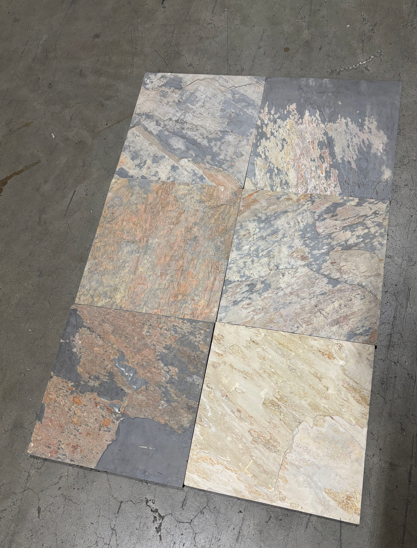 New Rich Autumn Slate Tile - Natural Cleft Face, Gauged Back