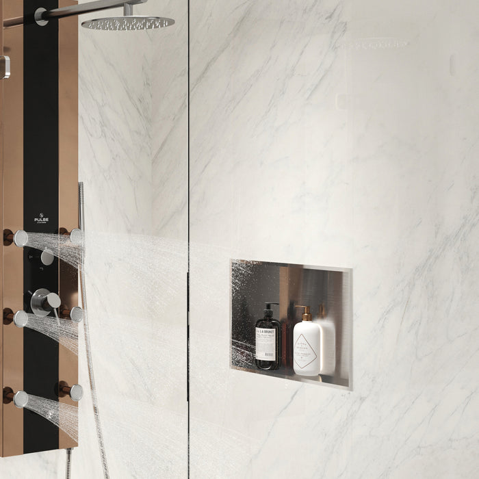 PULSE ShowerSpas Shower Niche Stainless Steel Brushed 5