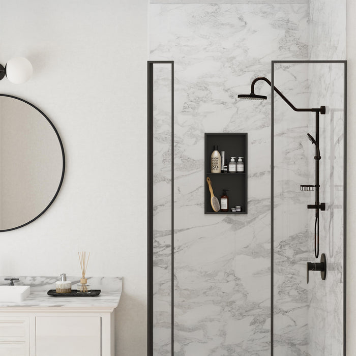 PULSE ShowerSpas Shower Niche Matte Black 6