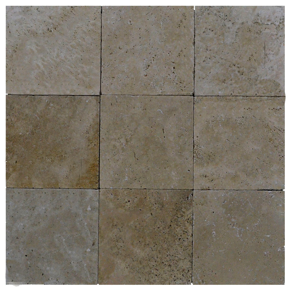 Full Paver Sample - Noche Travertine Paver - 6" x 6" x 1 1/4" Tumbled